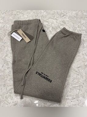 Essentials Gray Logo Patch Sweatpants